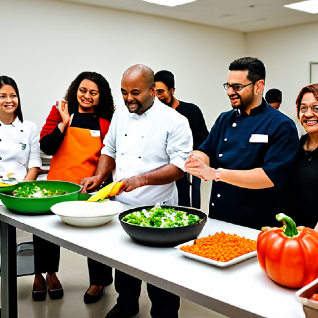 예방 중심 헬스케어 프로그램 개발 방법 - Community Health Workshop**
"A diverse group of people participating in a healthy cooking workshop ...